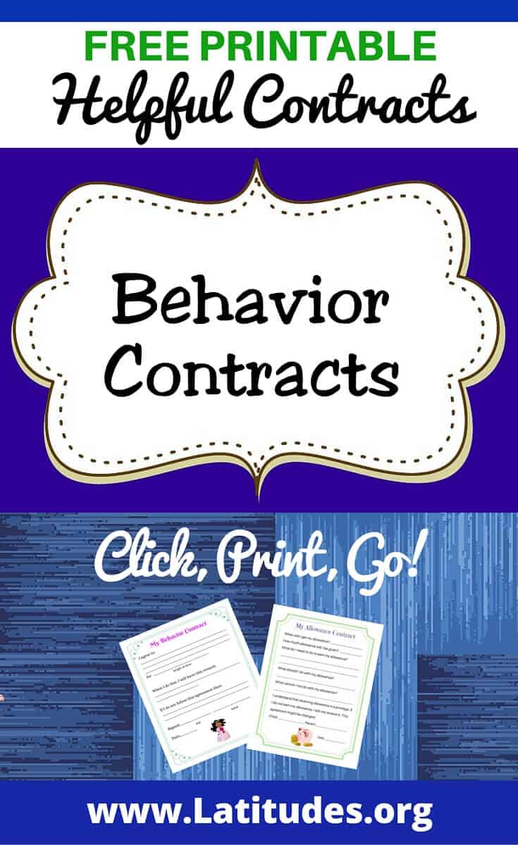 FREE Printable Behavior Contracts For Students ACN Latitudes