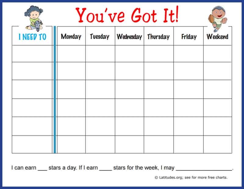 FREE Weekly Behavior Chart (You've Got It!) | ACN Latitudes