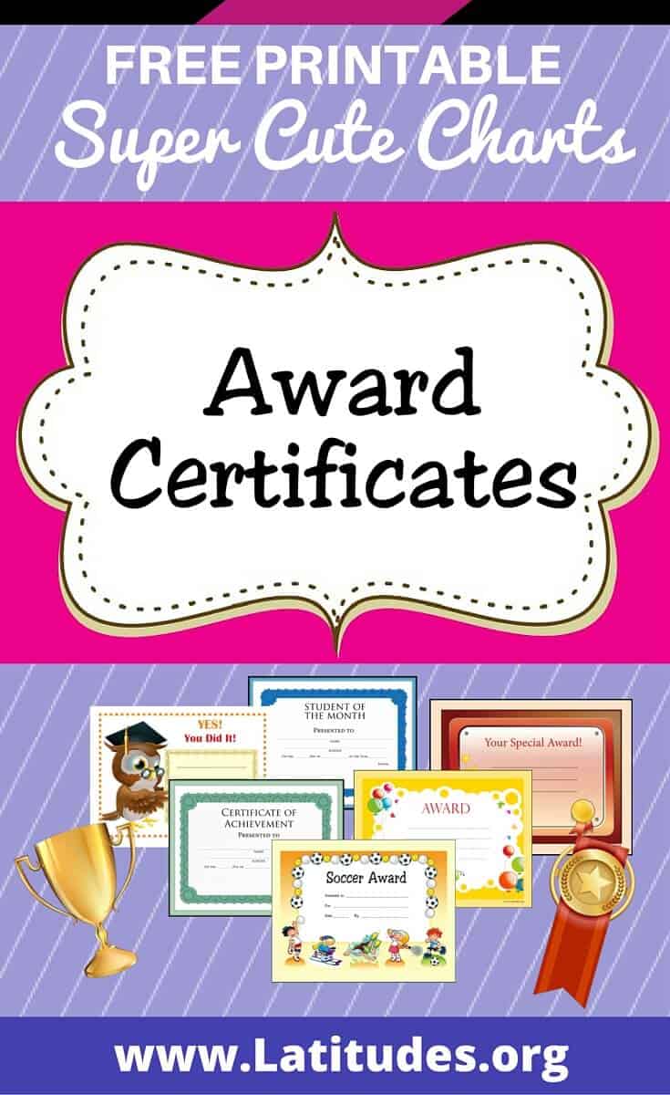 FREE Printable Award Certificates for Teachers Students ACN Latitudes