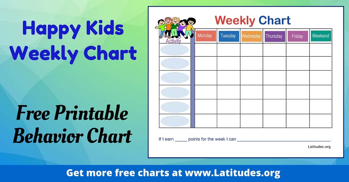 FREE Weekly Behavior Chart (Happy Kids) ACN Latitudes