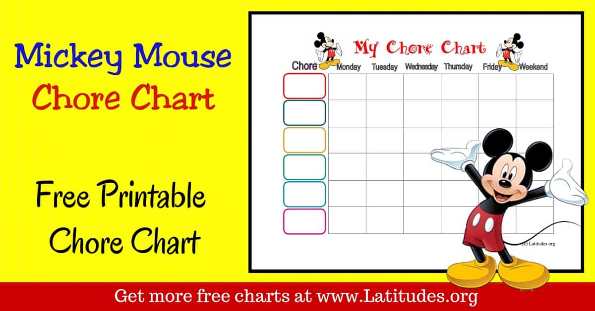 old year reward 3 printable chart Mickey Mouse Chore Chart Latitudes  ACN FREE