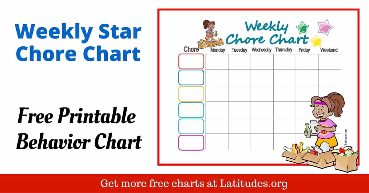 FREE Chore Chart (My Weekly Star) | ACN Latitudes