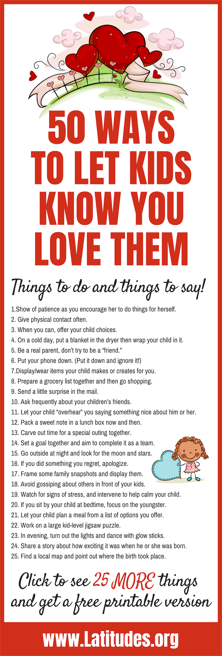 50 Ways to Let Kids Know You Love Them