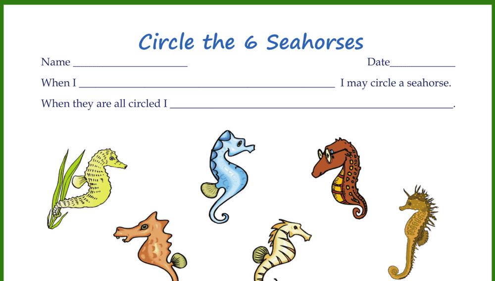 Circle the Seahorses Behavior Chart