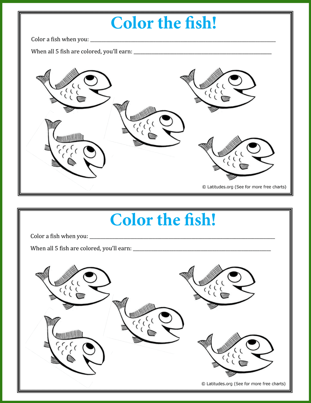 Color the Fish Behavior Chart