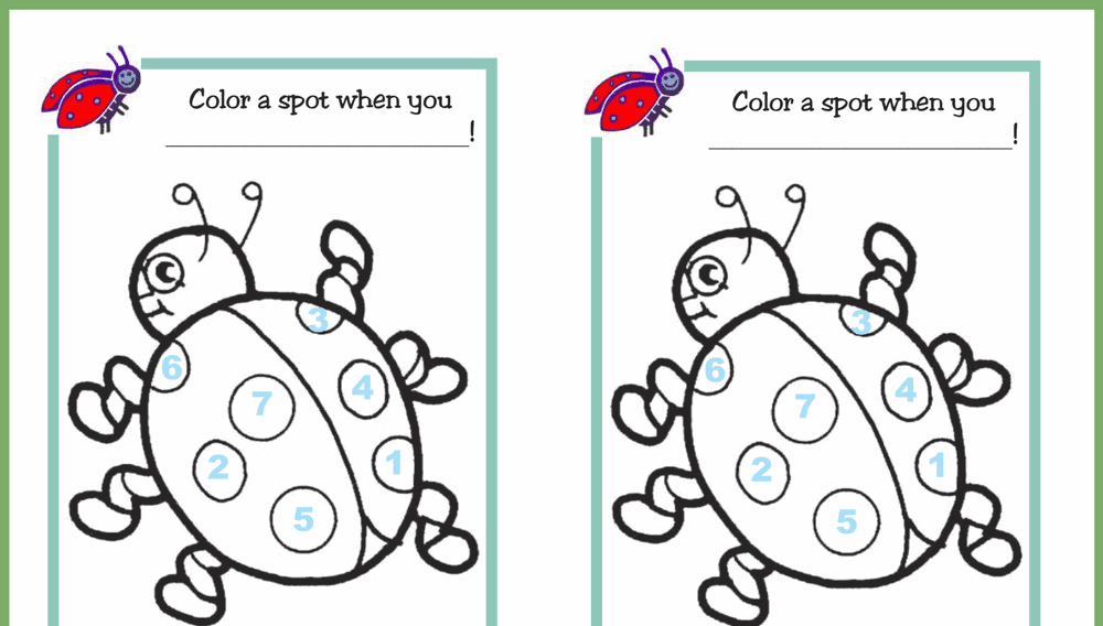 Color the Spots Ladybug Behavior Chart