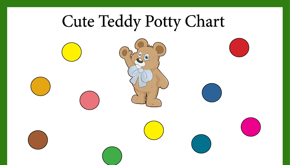 Cute Teddy Potty Training Chart