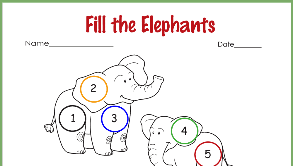 Fill the Elephants Sticker Behavior Chart