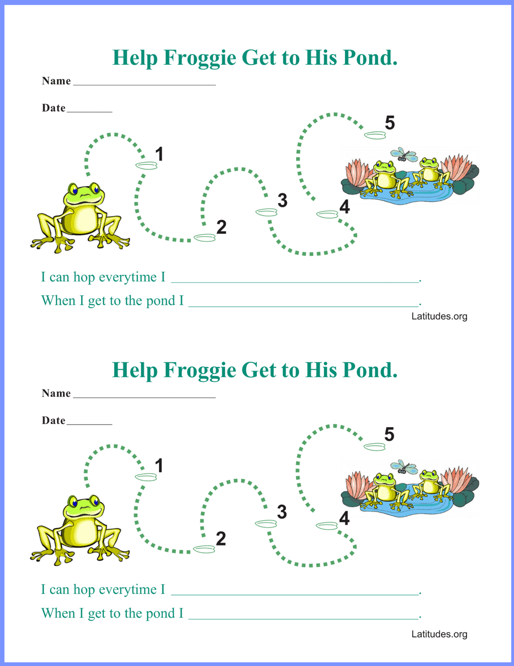 Frog to Pond Behavior Chart