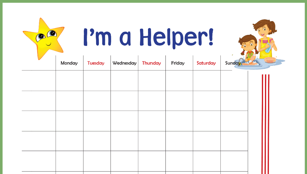 I'm A Helper Chore Chart