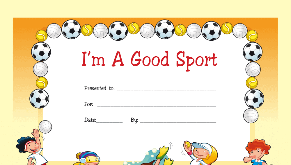 Im a Good Sport Certificate