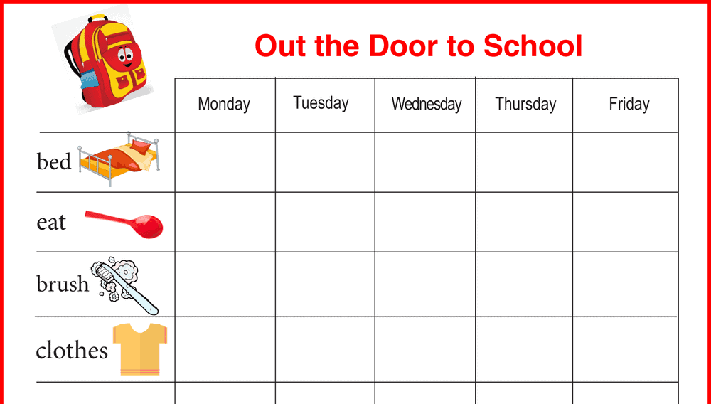 Out the Door Sticker Reward Chart