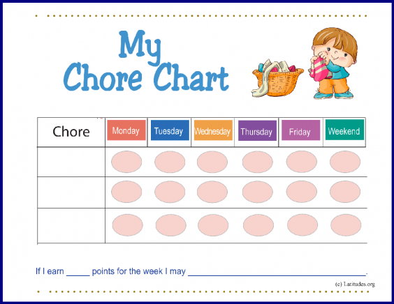 Pre-K Boy First Chore Chart (Fillable) – ACN Latitudes