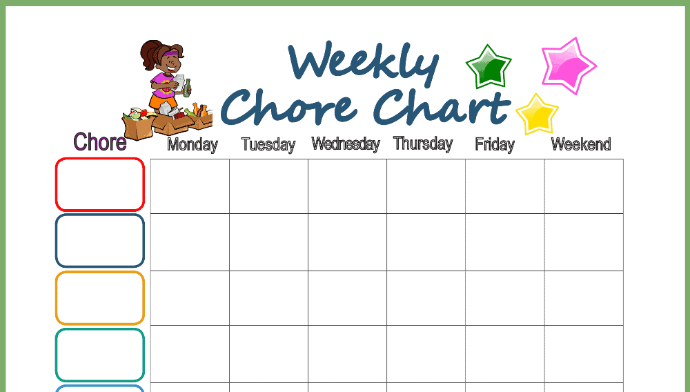 Weekly Star Chore Chart