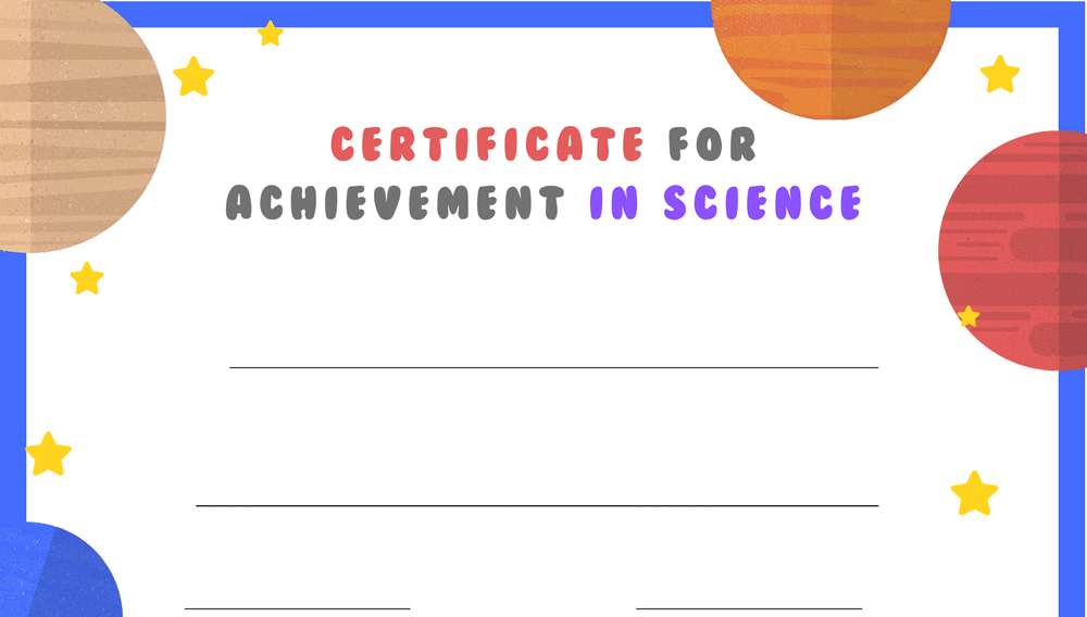 Achievement in Science Certificate