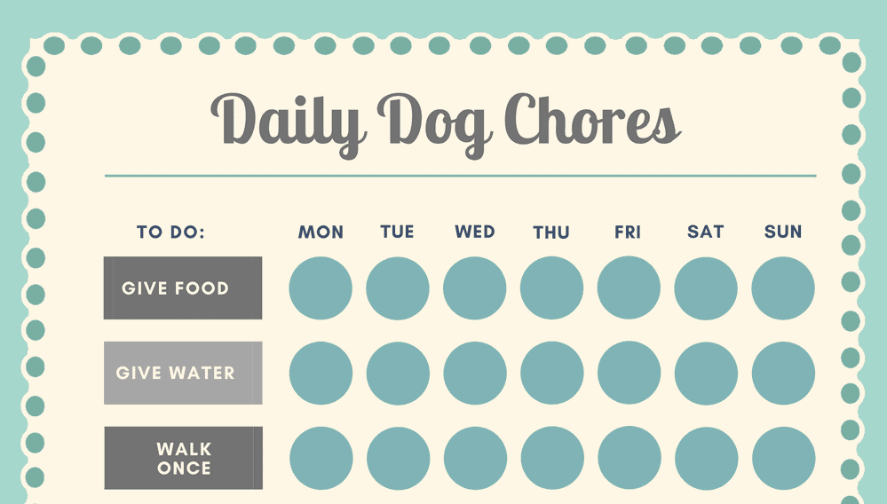 Basic Daily Dog Chores Chart