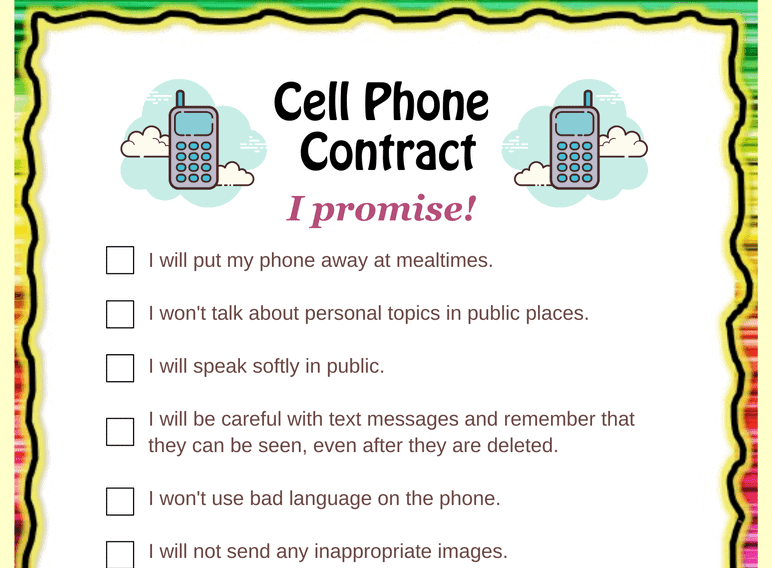 Cell Phone Contract (Fillable)