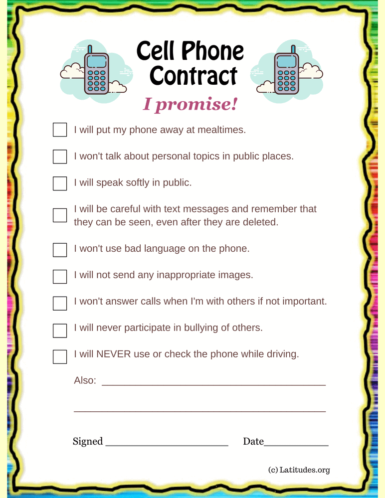 Cell Phone Contract Fillable ACN Latitudes