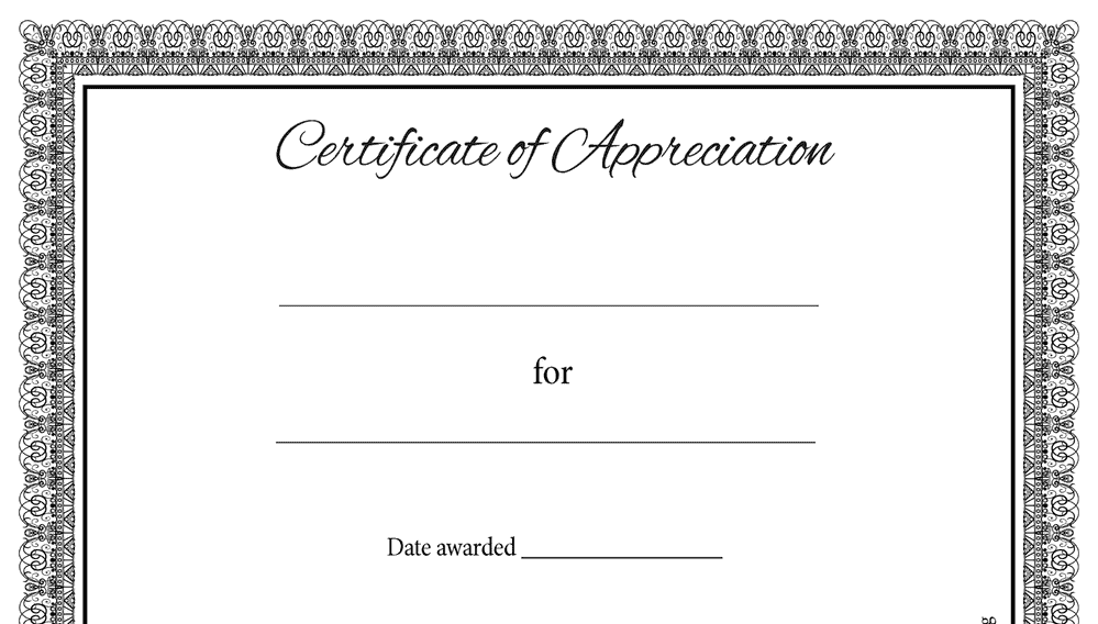 Certificate of Appreciation Formal Classic (Fillable)