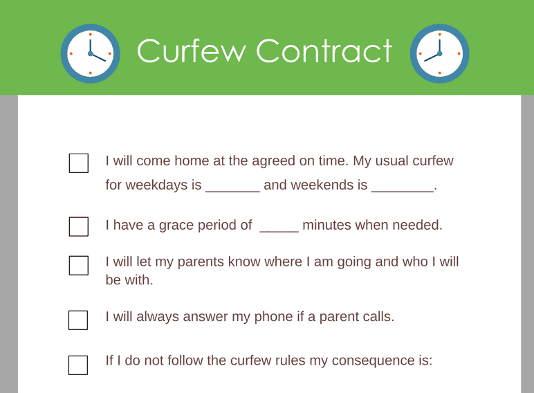 Curfew Contract