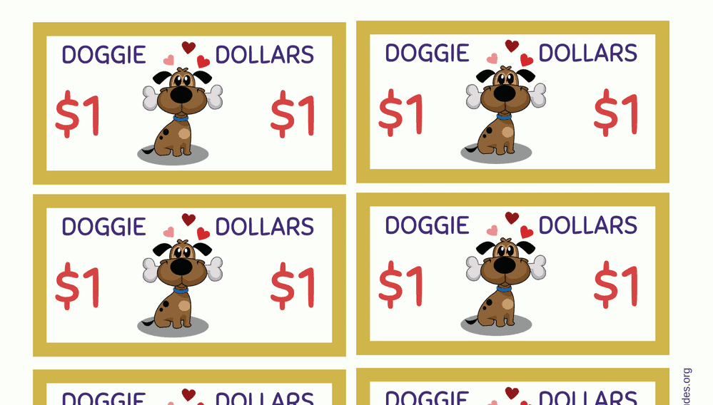 Doggie Dollars Play Money