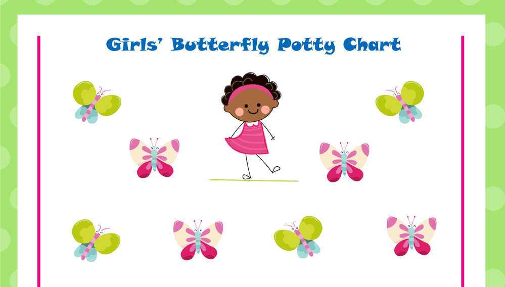 Girls Butterfly Potty Training Chart (Fillable)