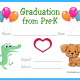 Graduation from PreK Certificate Animals (Fillable)