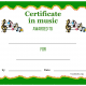 Music Certificate Award (Fillable)