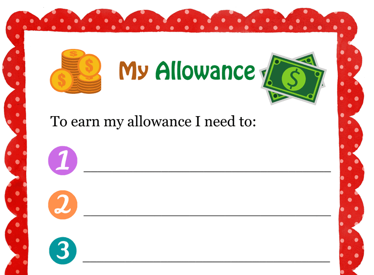 My Allowance Contract Primary USA (Fillable)