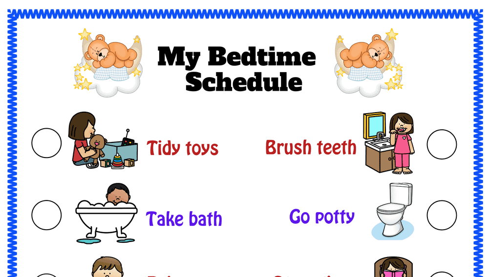 My Bedtime Schedule Chart