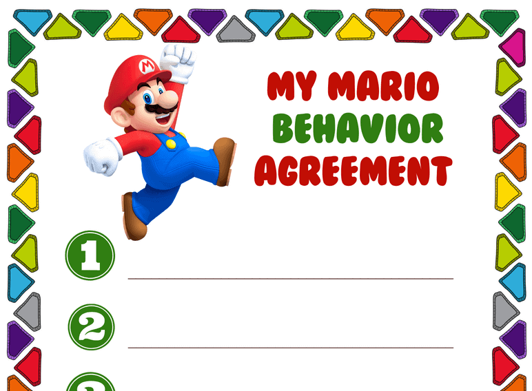 My Mario Behavior Agreement (Fillable)