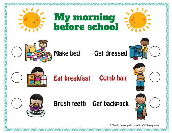 My Morning Before School Chart – ACN Latitudes