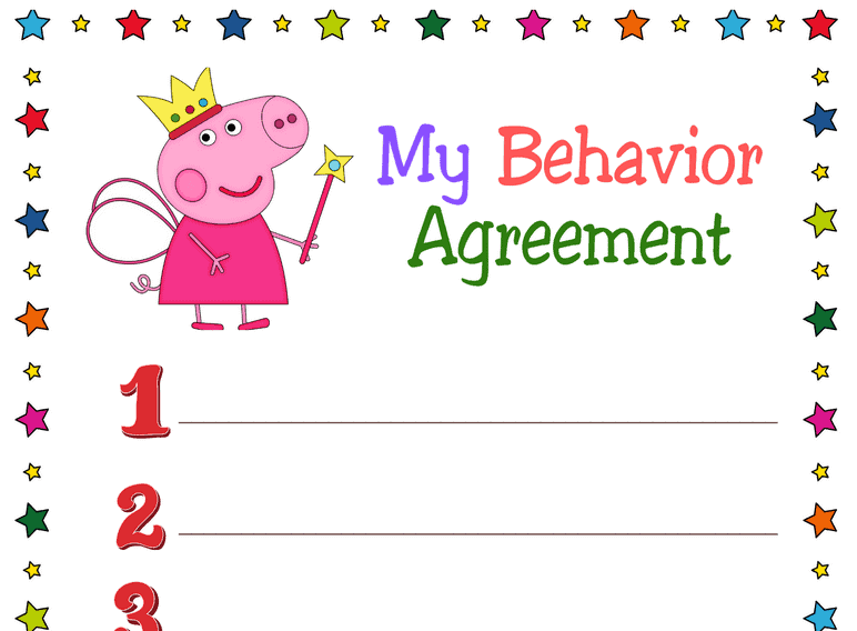 My Peppa Pig Behavior Agreement (Fillable)