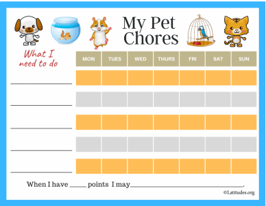 My Pet Chores Chart Blank (Fillable) - ACN Latitudes