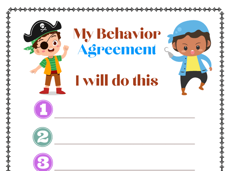 My Pirate Behavior Agreement (Fillable)