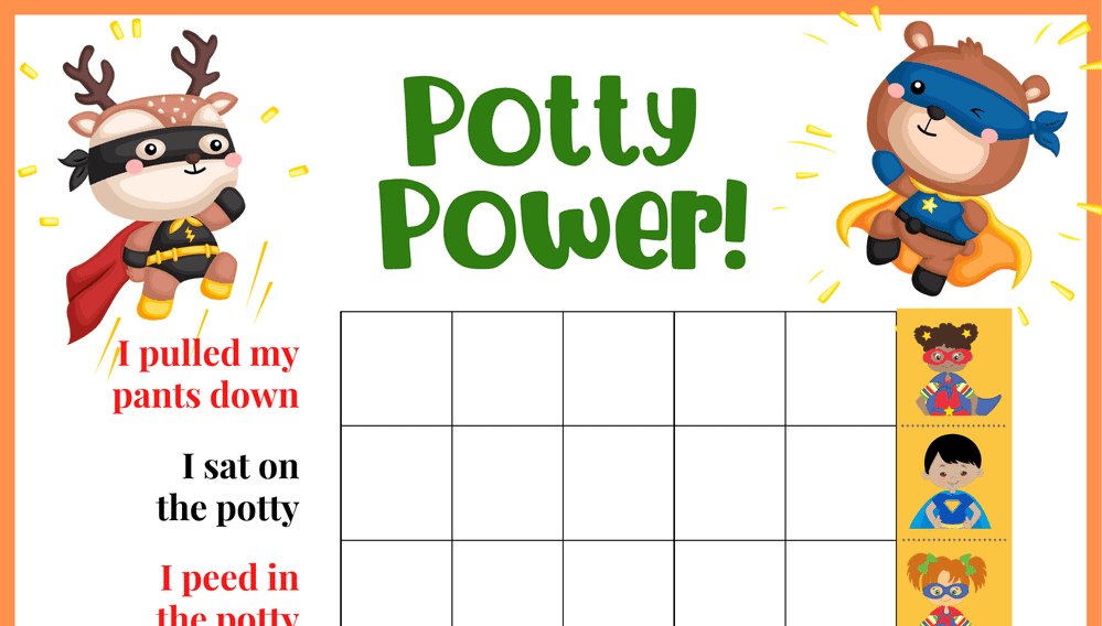 Potty Power Potty Training Chart