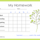 Primary 5-Day Homework Completion Chart