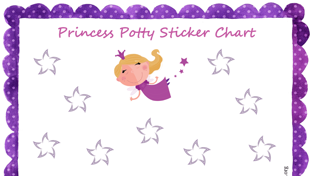 Princess Potty Training Sticker Chart (Fillable)