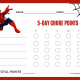 Spiderman 5-Day Points Chore Chart