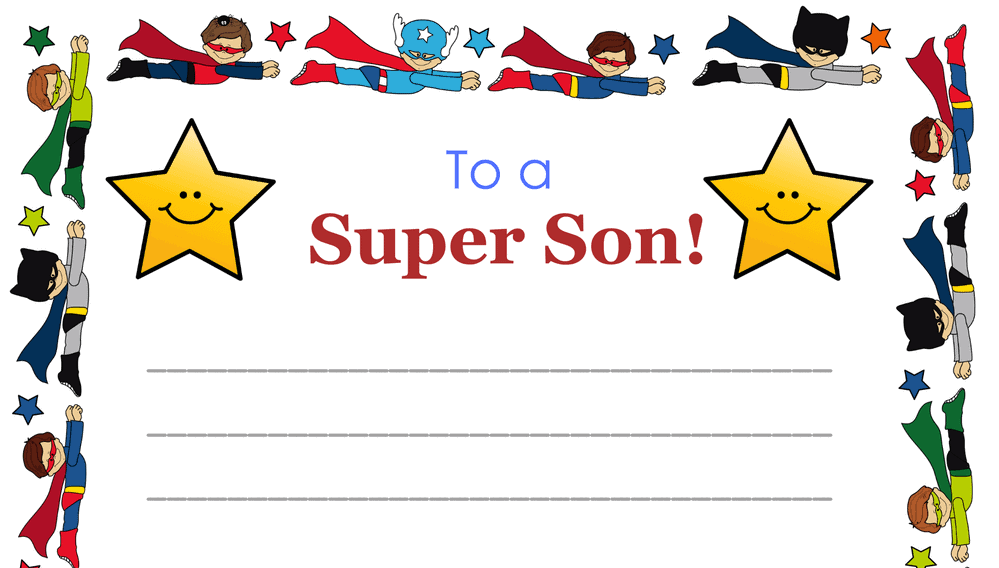 Super Son Certificate (Fillable)