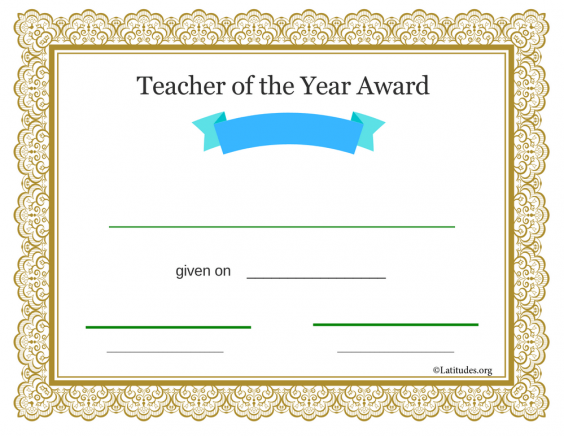 Teacher of the Year Award Blue Gold - ACN Latitudes