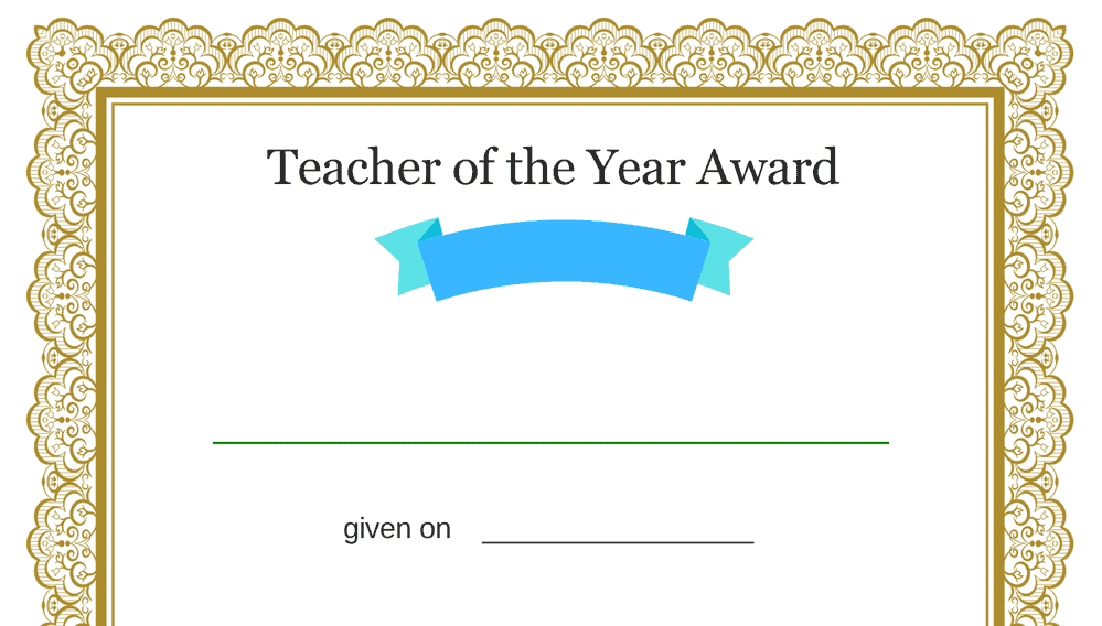 Teacher of the Year Award Blue Gold