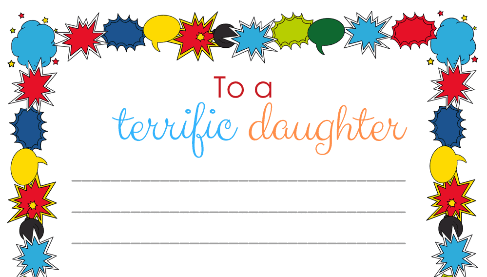 Terrific Daughter Certificate