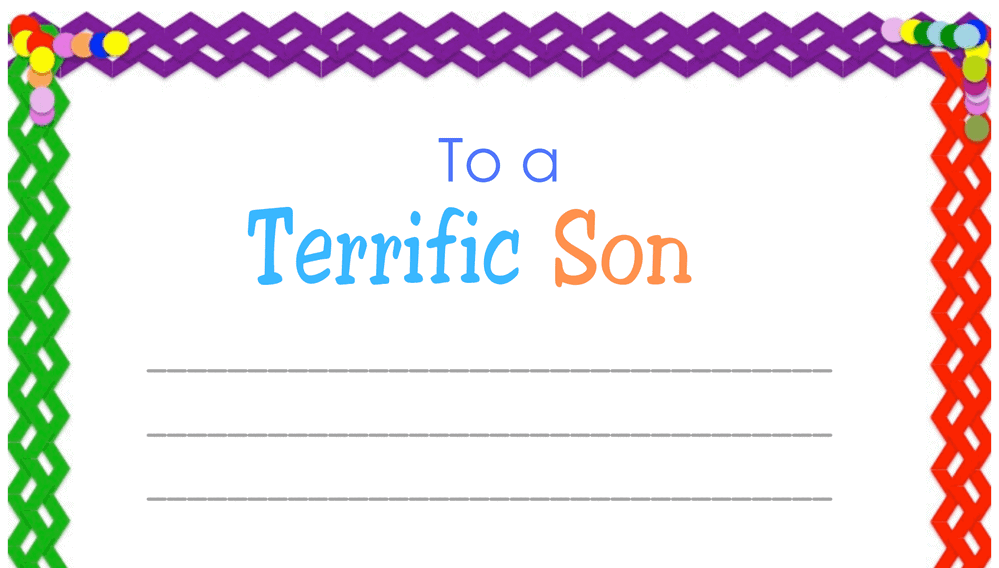 Terrific Son Certificate