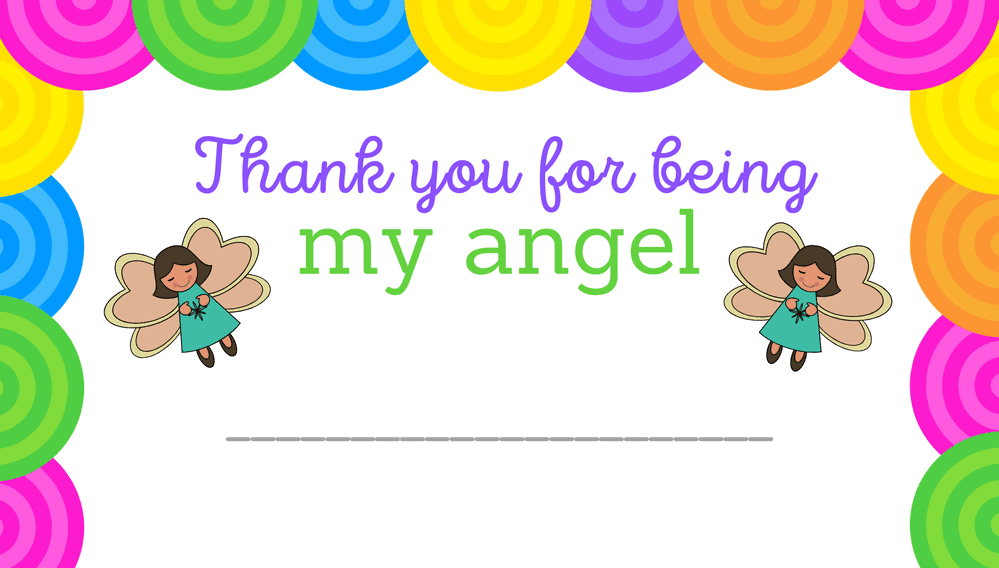 Thank You for Being My Angel Award (Fillable)