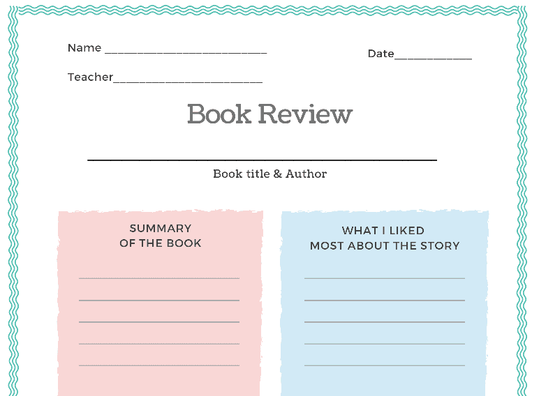 Book Review Report Form (Fillable)