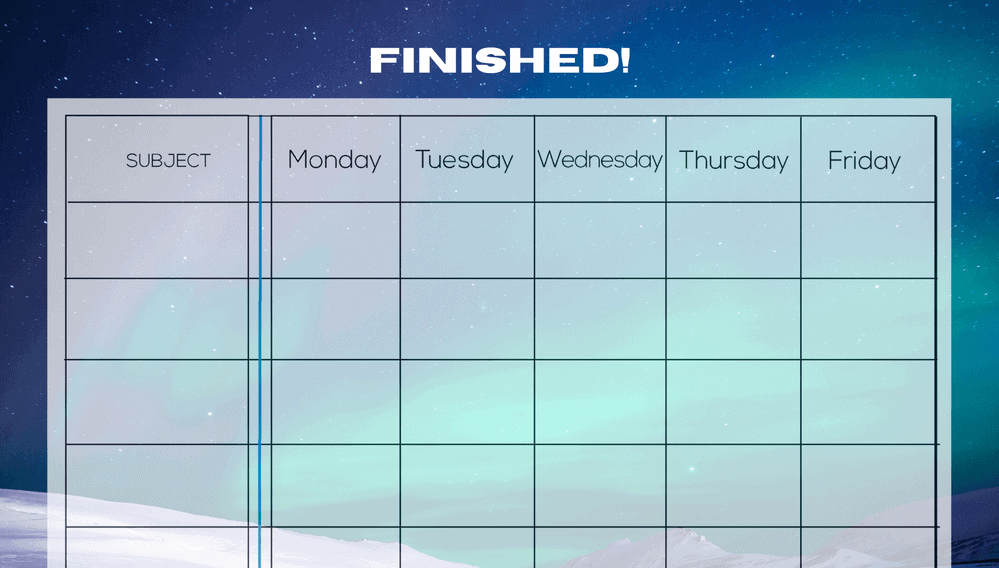 Finished Homework Completion Chart Intermediate (Fillable)