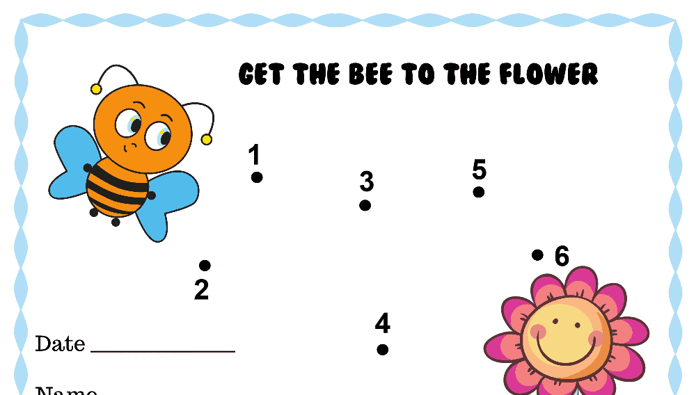 Get the Bee to Flower Dot to Dot PreK Reward Chart (Fillable)