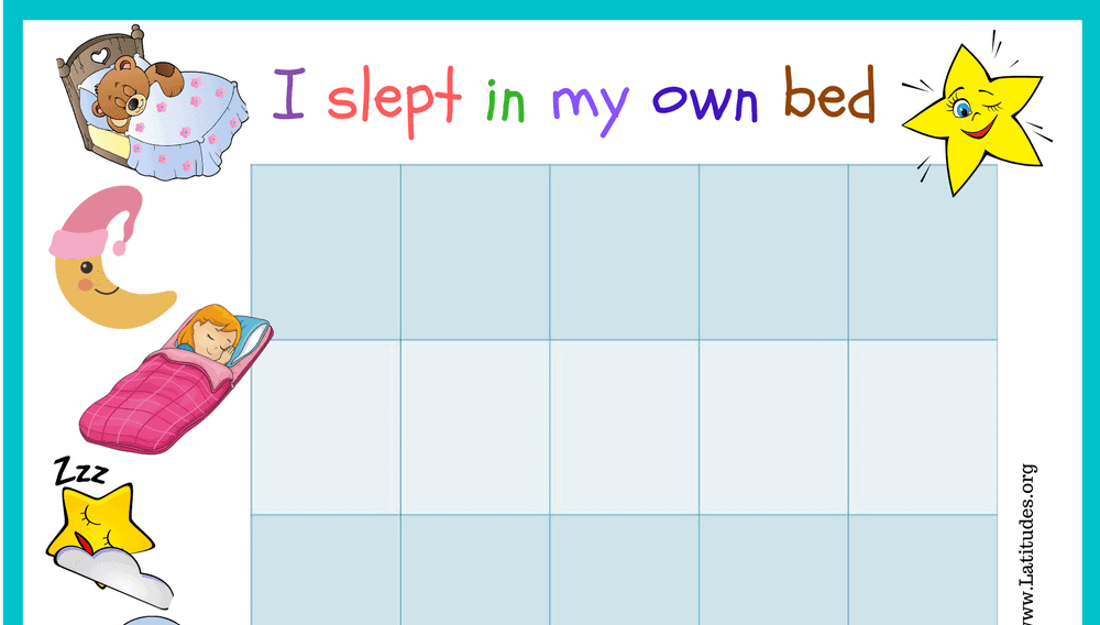 I Slept in My Own Bed Sticker Chart (Fillable)