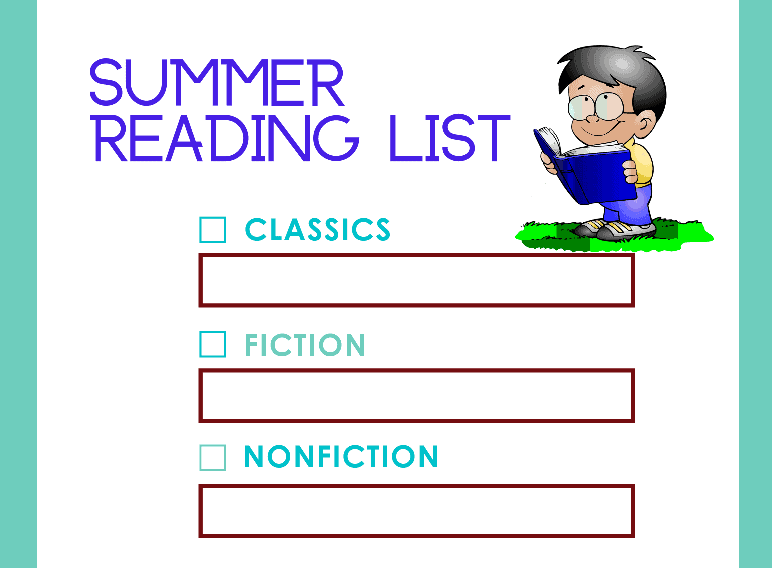 Kids Summer Reading List (Fillable)